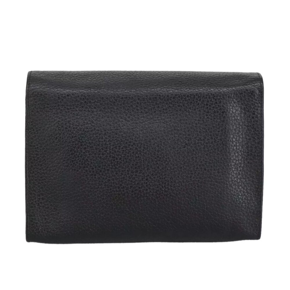 Christian Dior Pouch Leather Black Gold Auth - Picture 12 of 15